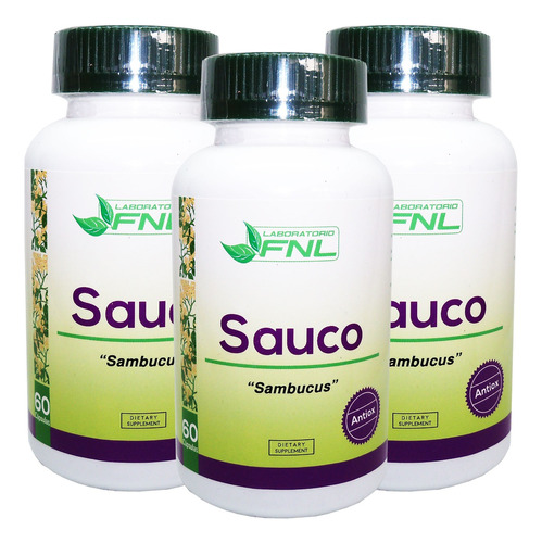 Sauco 180 Caps 3 Frascos Antioxidante Natural Tos Gripe