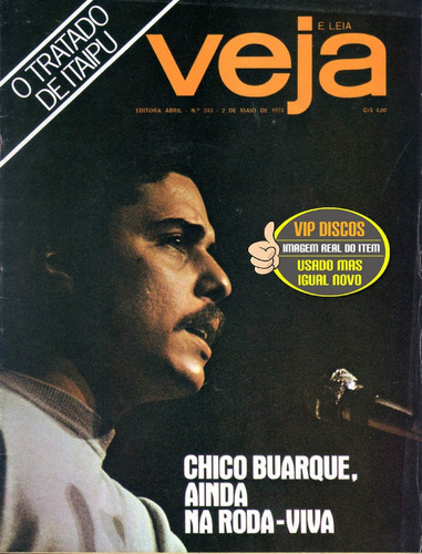 Revista Veja Chico Buarque 1973 - Excelente Estado Raridade!