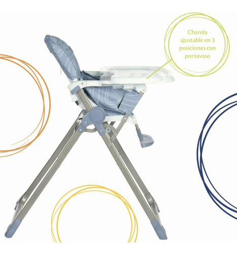 Cosco Simple Fold Silla Alta Ajustable, Se Pliega Y Se