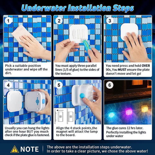 Luces Led Multicolor Sumergibles En Agua Piscina Recargables