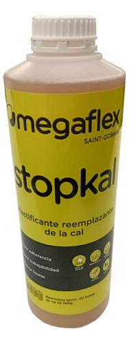 Stopkal Plastificante Reemplaza La Cal Megaflex 1 Lt Sibaco