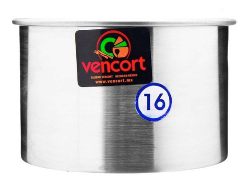 3 Moldes Redondo Alto Hornear Aluminio 16 Cm Vencort Color Gris