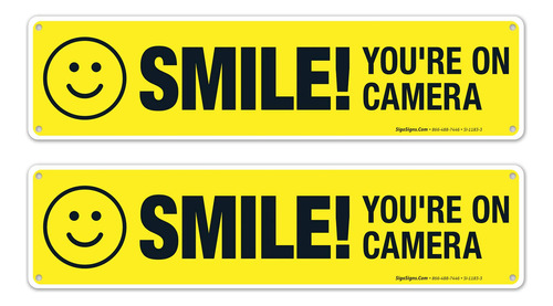 Cartel Con Texto En Ingles «smile You're On Camera» (pa...