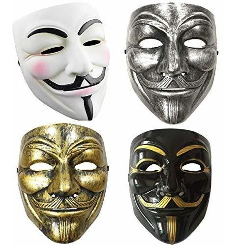 Máscara Ayaoch V For Vendetta Guy, Paquete De 4 Unidades, Pa