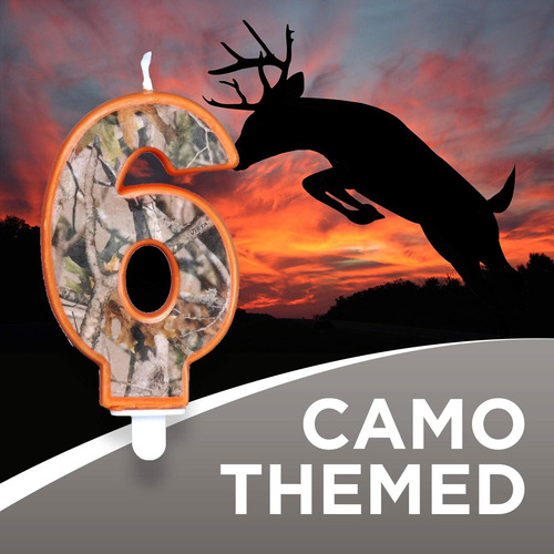 Next Camo Party - Vela De Cumpleaños De 6 Pulgadas, 1 Unidad