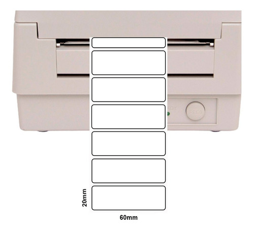 Kit 10 Rolos Etiqueta Couche 60x20 ( 6x2 ) Elgin Zebra L42 Cor Branco