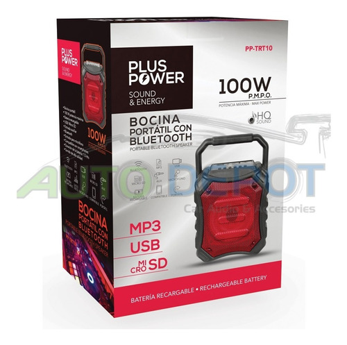 Bocina Bluetooth Marca Plus Power Pp-trt10