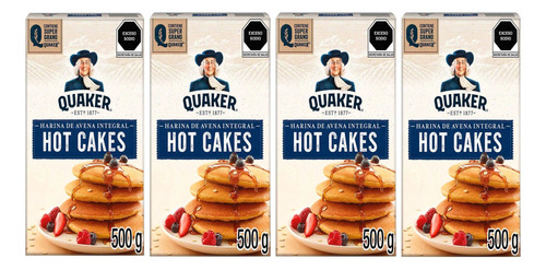 Harina Quaker Para Hot Cakes Avena 500g Paquete C/4 Cajas