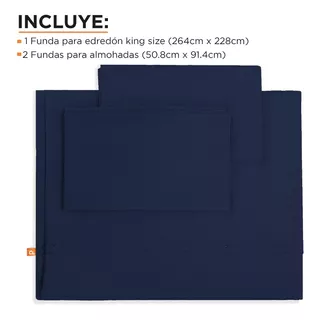 Funda De Duvet Dreamlab [king Size 264x228cm] Color Azul marino Diseño de la tela Liso