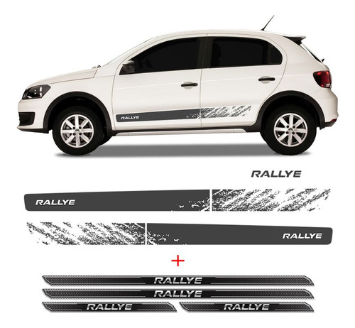 Kit Faixa Gol Rallye G6 Adesivo Lateral + Soleira Protetora