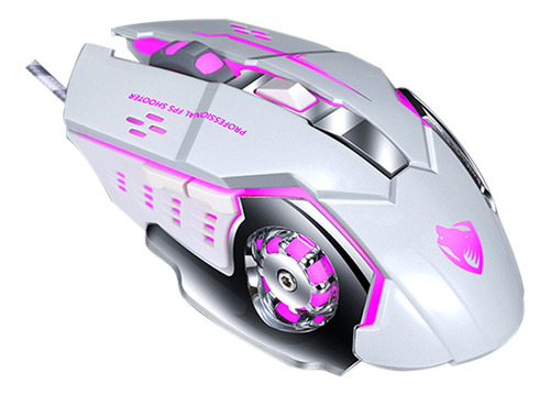 Mouse Gamer Con Cable Twolf V6 Blanco