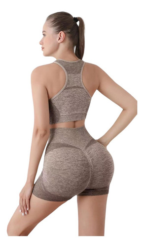 Conjunto Deportivo Mujer Gym Yoga Short Levanta Gluteos