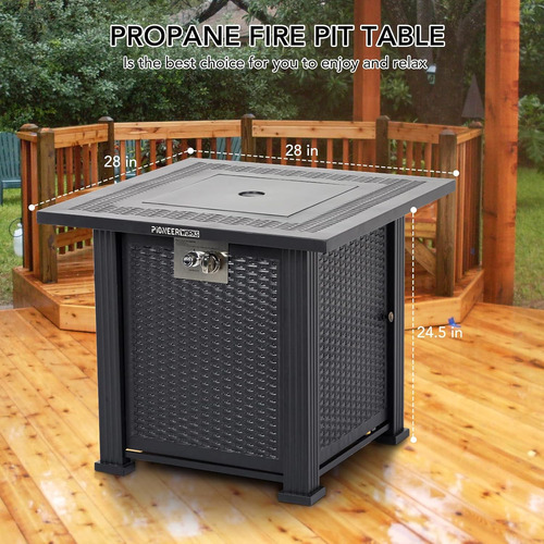 Mesa Rectangular Para Fogata De 71 Cm, 50000btu, Acero Resis