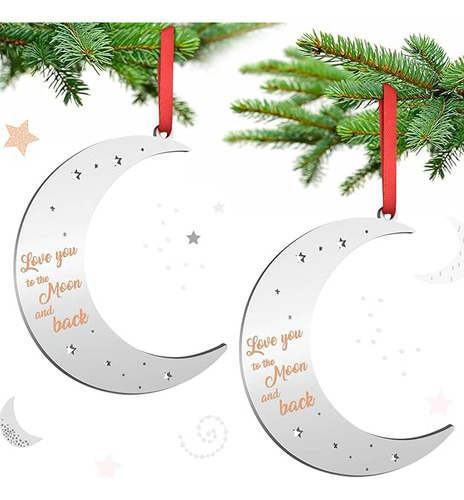 2 Piezas You To The Moon And Back Adorno De Arbol De Navidad