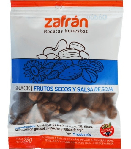 Snack Zafran Almendras, Mani Y Girasol X 60u - Dismaser