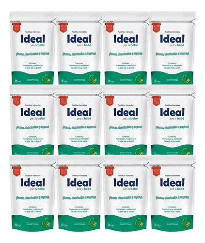 Ideal Toallitas Húmedas Con Aloe Vera 50u Pack X12 