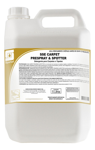 Removedor De Mancha Sse Carpet Prespray & Spotter 5l Spartan