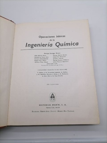 Libro Operaciones Básicas De La Ingeniería Química Granger B (Usado)