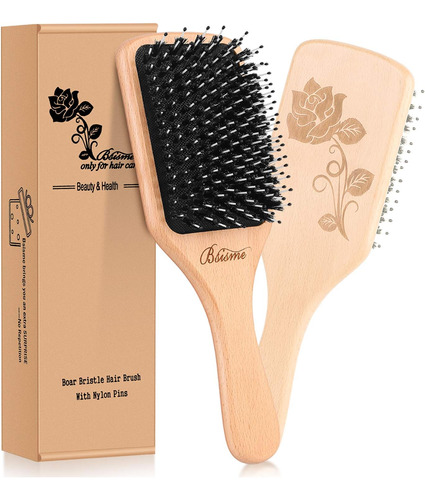 Bsisme Cepillo Para El Cabello, Cerdas De Jabalí, Cepillo Pa