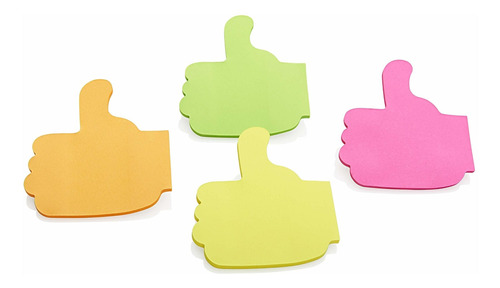 Stikie Thumbs Up Sticky Notes. 100 Hojas. 4 Colores Sur...