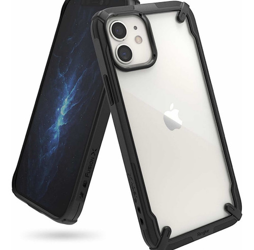 Carcasa Ringke Fusion-x Para iPhone 12/12 Pro - Clear Black