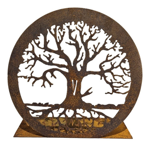 Porta Espiral Arbol De La Vida Oxido Chapa Deco