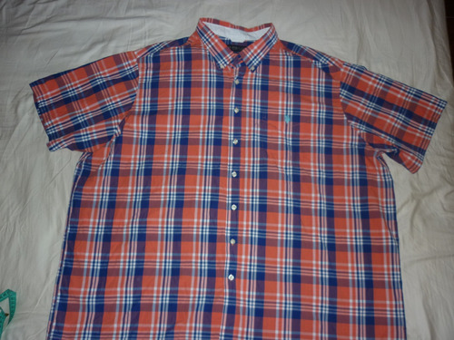 L Camisa Us Polo Assn Talle Especial 3xl Cuadros Naranja 223