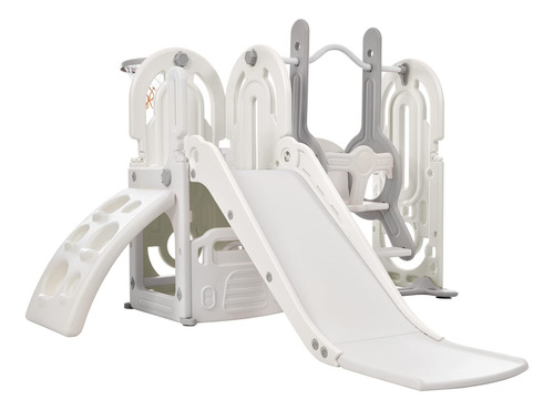 Juego De Tobogán 5 En 1 Para Niños Con Columpio Y Más Blanco