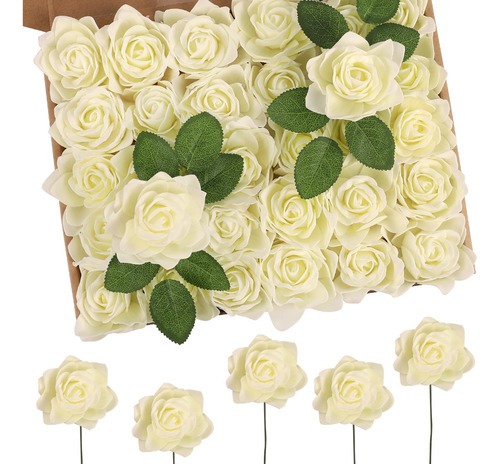 Macting Gardenia Flores Artificiales Falsas, 30 Piezas De 2.