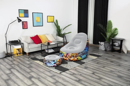 Imagen 6 de 10 de Sillon Inflable Con Apoyapies Puff Posavaso 75076 Bestway
