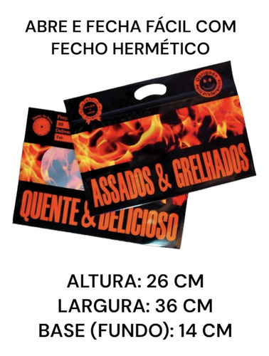 Embalagem Termica C/ 100 Un C/ Ziper Frango Assado Costela