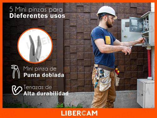 Imagen 8 de 10 de Kit Set X5 Juego Mini Pinzas Reforzadas Manuales
