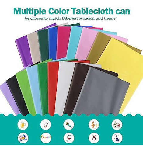 L 6 Pieces Plastic Tablecloths , Disposable Table Covers