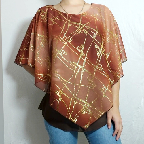 Remera Gasa Con Capa Brillos Importada Usa L, Xl Y Xxl