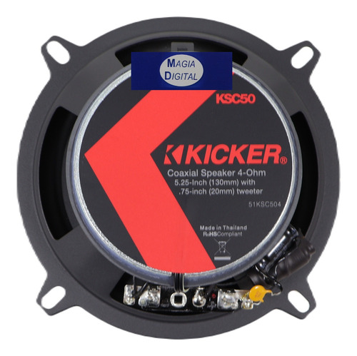 Bocinas 5.25puLG Kicker 51ksc504 150w Rms 2 Vias Linea Ks Color Negro