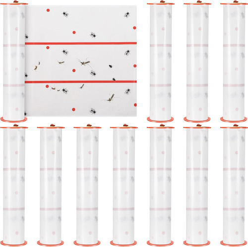 10 Rollos De Trampas Gigantes De Moscas 30 Pies Trampas...