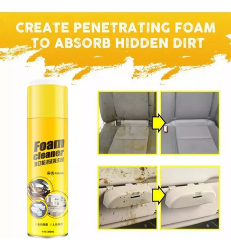 Aerosol Limpiador De Espuma Para Automóviles, 4 Unidades