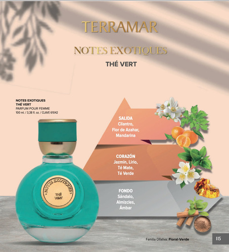 Thé Vert Parfume Para Mujer 100 Ml Terramar + Regalo + Cat.