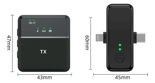 Micrófono Inalámbrico Lavalier Dual Para iPhone Y Tipo C
