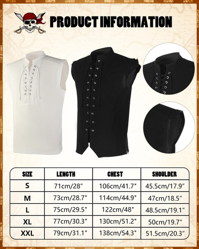 Silicherry Disfraz De Pirata Para Hombre, Camisa Pirata Para
