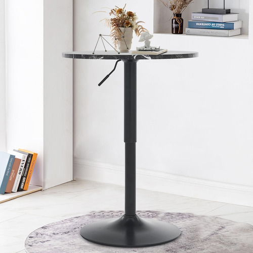 Mesa Redonda De Bar 23.6 Mdf Poste Metal Ajustable