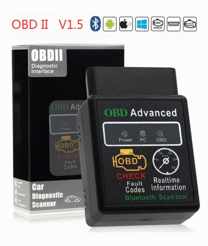 Imagen 1 de 10 de Escaner Automotriz Hh Obd2 Elm327 V1.5 Bluetooth 5.1