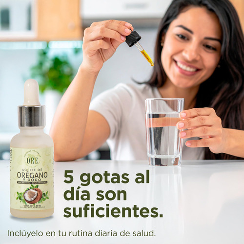 Ore Aceite De Oregano Y Coco 100% Natural Organico 30 Ml