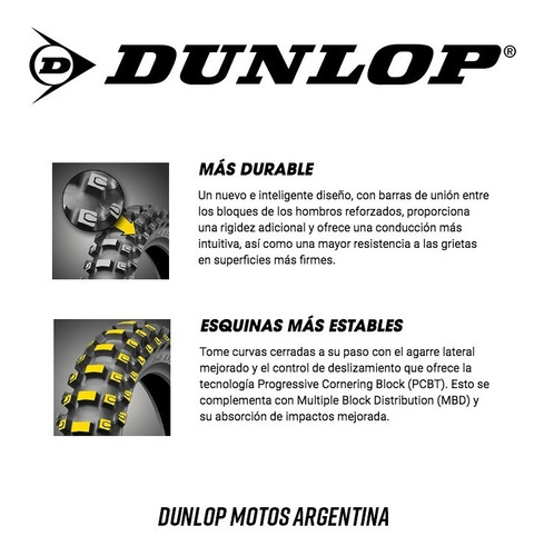 Cubierta Dunlop Motocross 70/100-17 40m Wt Mx33f