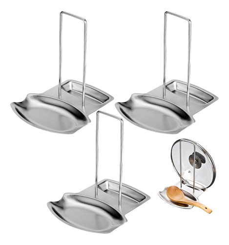Lawei 3 Pack Lid And Spoon Rest - Pot Tap Holders Stainless 