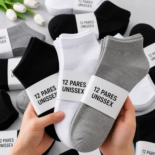 Kit 12 Pares Meia Soquete Curta Macia 30 Ao 46 Premium Full