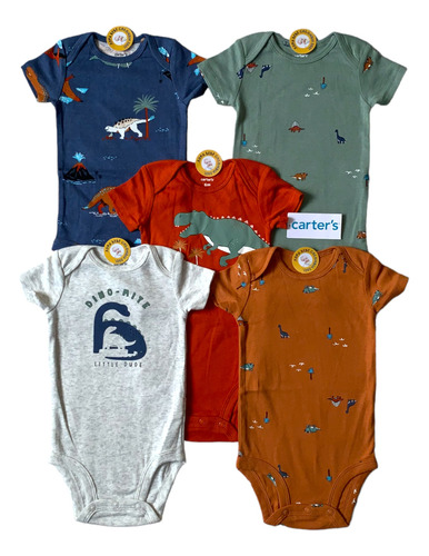 Mamelucos Bodys Carters Manga Corta Niño 3 Meses Pack X 5 