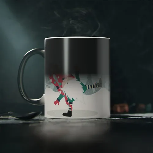 Taza Mágica Café Regalo Navidad Christmas Gnomo Bailando