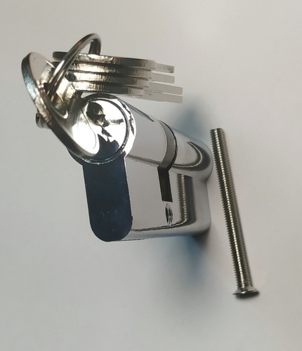 Imagen 4 de 10 de Cilindro Europerfil 80mm Asimetrico 50/30 Leva 5 Llaves Yale