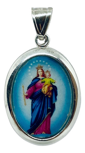 Medalla De María Auxiliadora Fotograbada Ancha (deperlá)